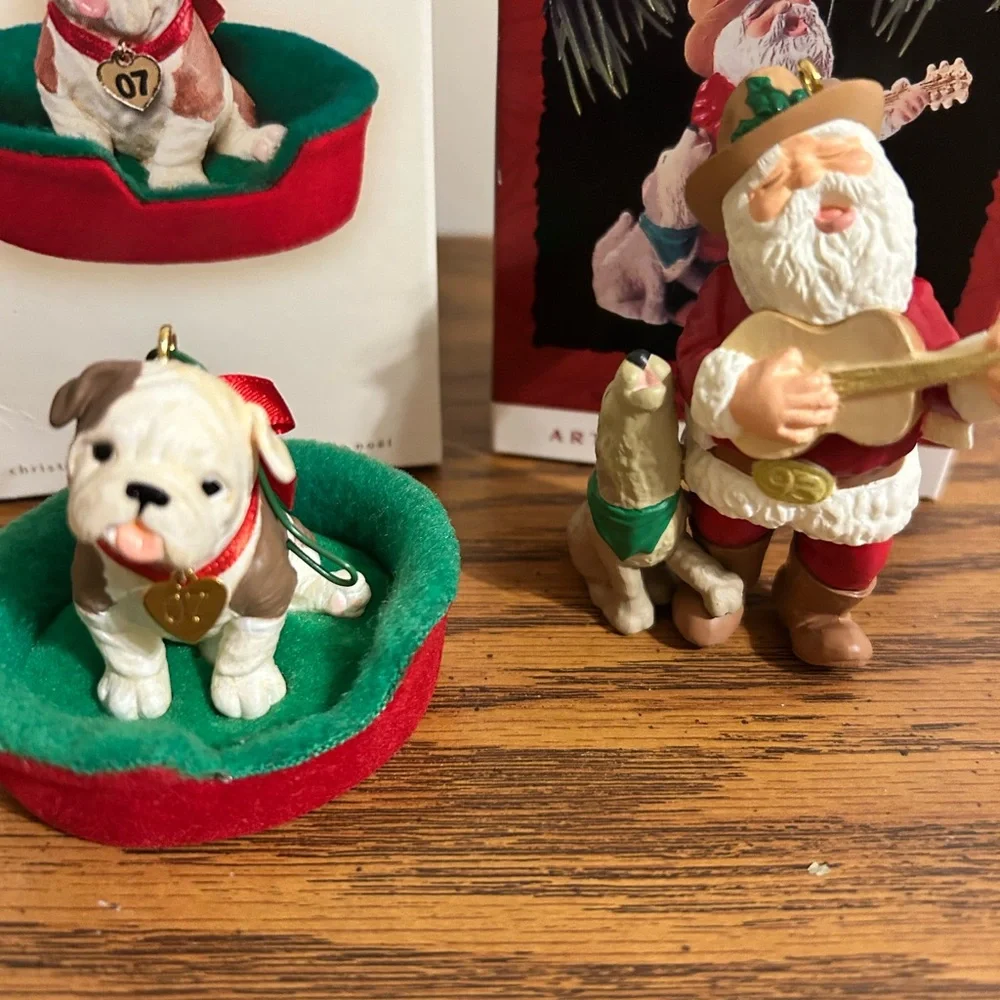 Two Hallmark Keepsake Ornaments - Puppy Love & Howling Good Time-LNC